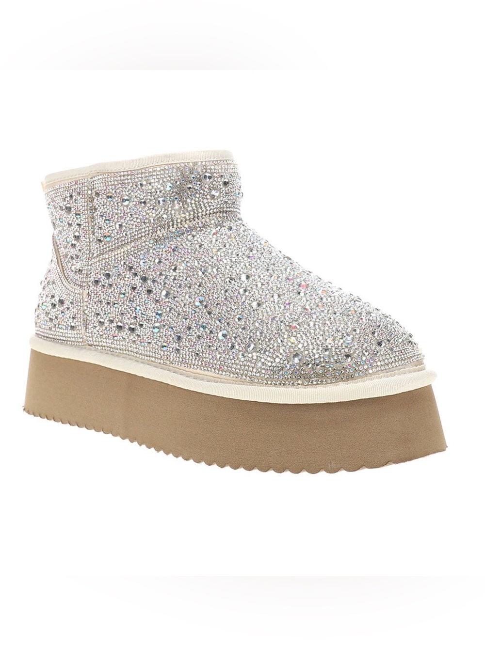 NWT Corkys Homebody Clear Rhinestone Platform Booties Sparkle Glam Boots NIB